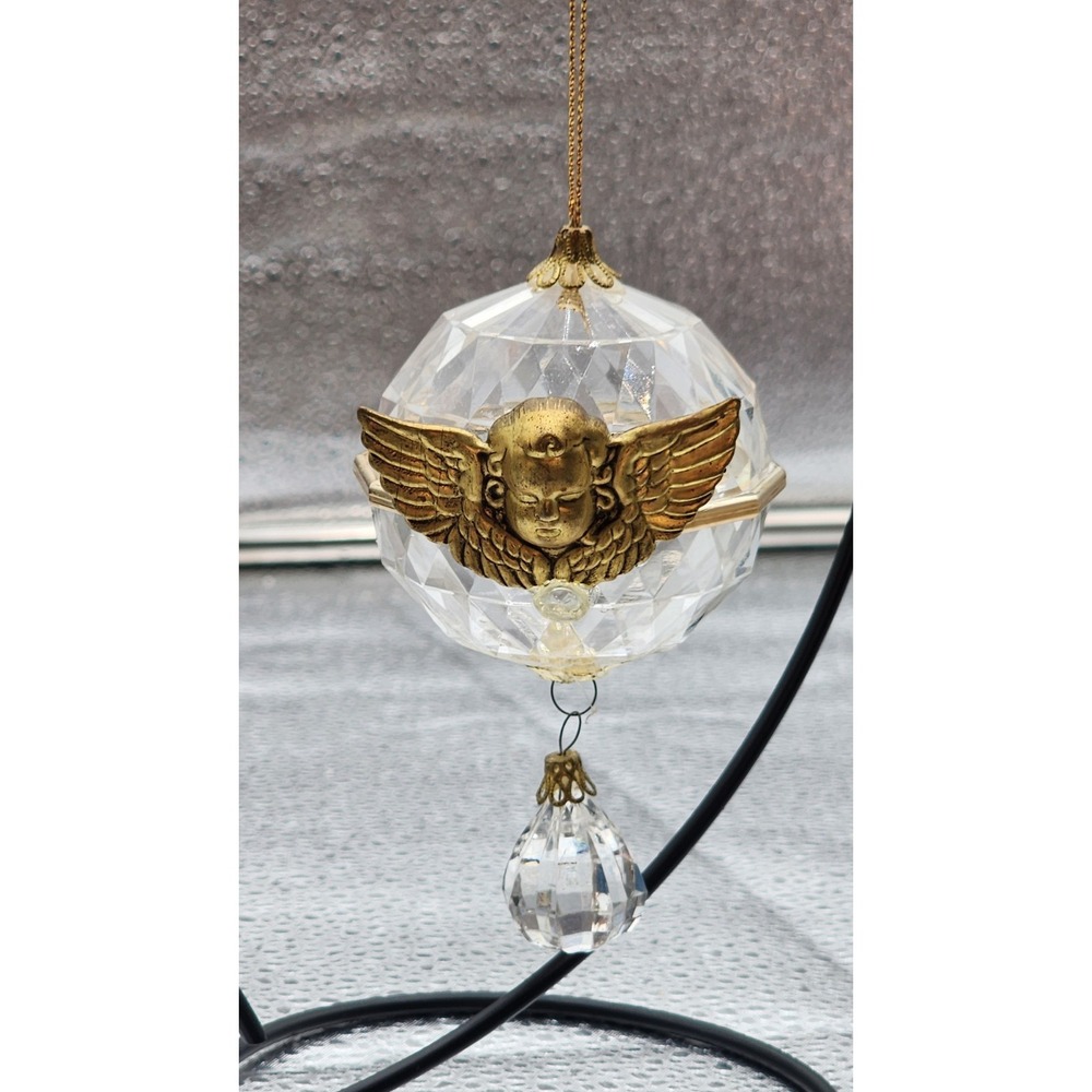 Vintage Gold Cherub Christmas Textured Ornament‎ with Wings Gold Theme